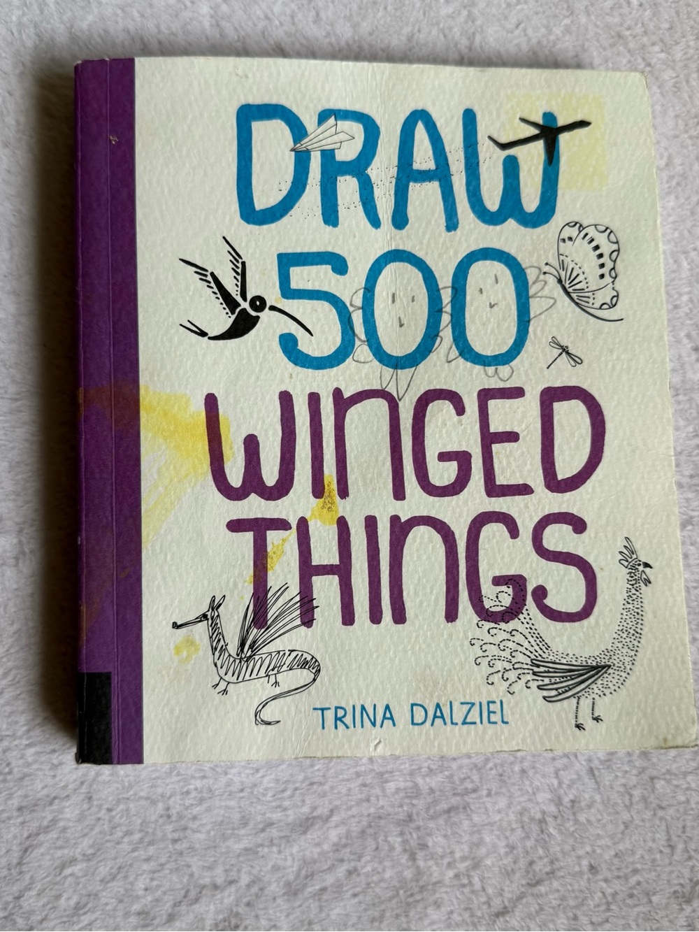 Draw 500 Winged Things Kids Drawing Book - Purple & Blue